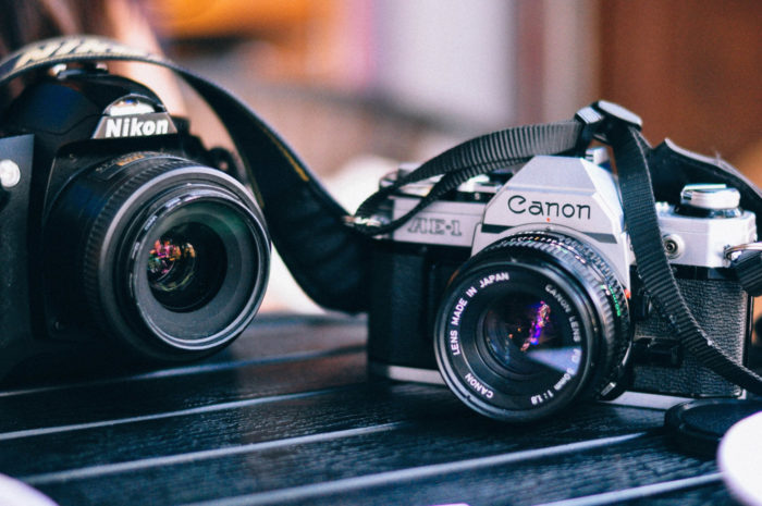 Photo of Nikon and Canon DSLR cameras