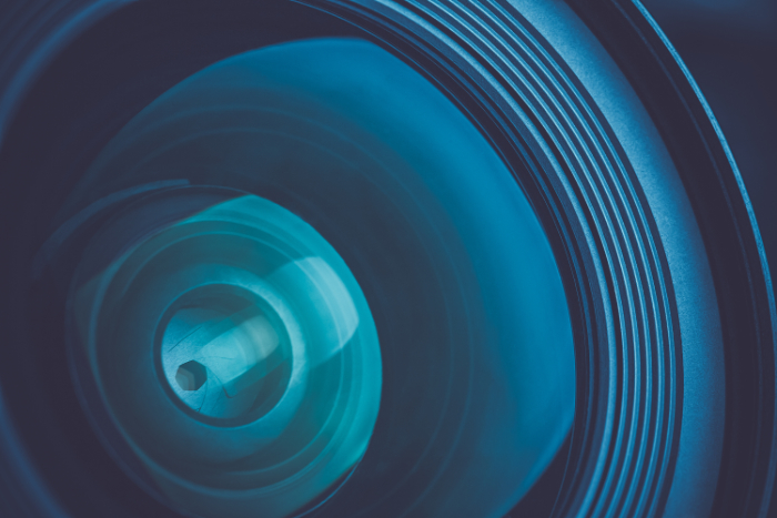Camera lens close-up