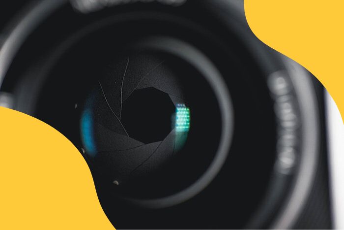 close up of camera aperture