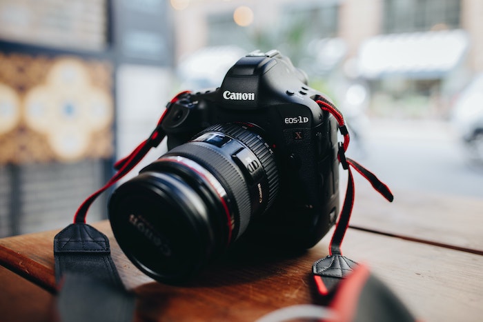 The Canon EOS 1D on a table