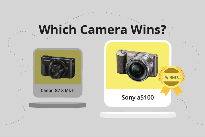 Canon PowerShot G7 X Mark II vs Sony a5100 Comparison image.