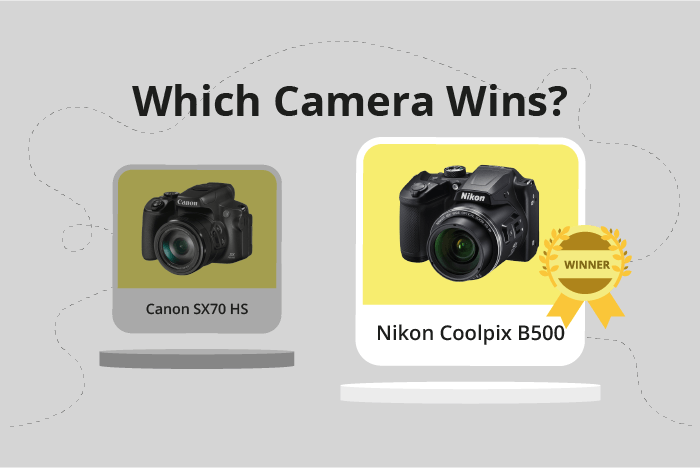 Canon PowerShot SX70 HS vs Nikon Coolpix B500 Comparison image.