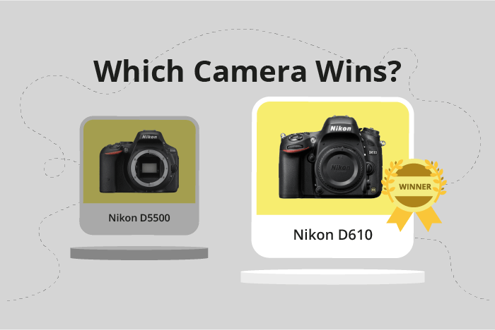 Nikon D5500 vs D610 Comparison image.