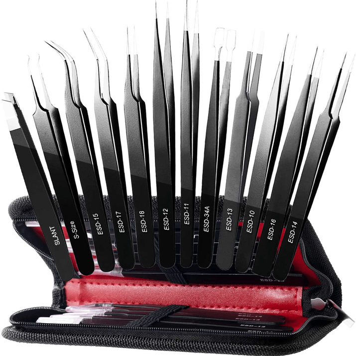 12-Pk Tweezers Set: Precision+