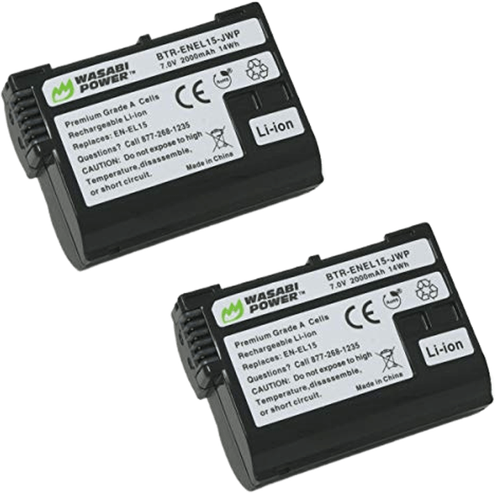 Wasabi Power EN-EL15 Battery 2-Pack and Charger